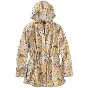 Plus Size Merona Floral Yellow Rain Jacket